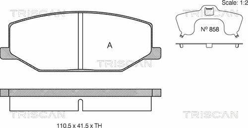 Triscan 8110 69859 - Комплект спирачно феродо, дискови спирачки vvparts.bg