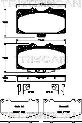 Triscan 8110 68181 - Комплект спирачно феродо, дискови спирачки vvparts.bg