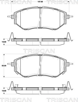 Triscan 8110 68182 - Комплект спирачно феродо, дискови спирачки vvparts.bg