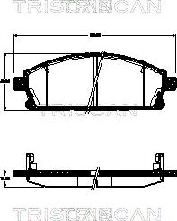 Triscan 8110 14044 - Комплект спирачно феродо, дискови спирачки vvparts.bg