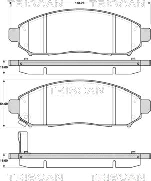 Triscan 8110 14046 - Комплект спирачно феродо, дискови спирачки vvparts.bg