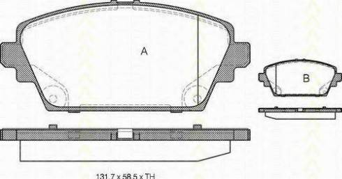 Triscan 8110 14020 - Комплект спирачно феродо, дискови спирачки vvparts.bg