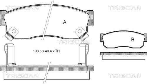 Triscan 8110 14076 - Комплект спирачно феродо, дискови спирачки vvparts.bg