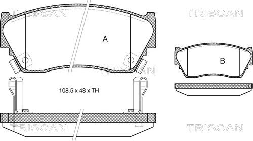 Triscan 8110 14155 - Комплект спирачно феродо, дискови спирачки vvparts.bg