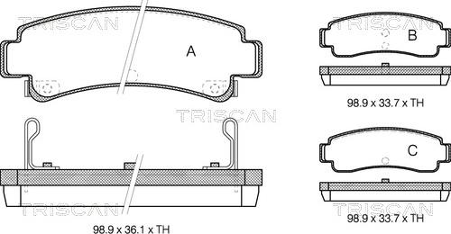 Triscan 8110 14166 - Комплект спирачно феродо, дискови спирачки vvparts.bg