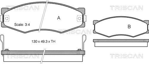 Triscan 8110 14103 - Комплект спирачно феродо, дискови спирачки vvparts.bg