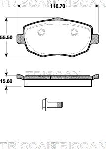 Triscan 8110 15044 - Комплект спирачно феродо, дискови спирачки vvparts.bg