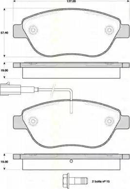 Triscan 8110 15046 - Комплект спирачно феродо, дискови спирачки vvparts.bg