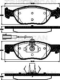 Triscan 8110 15041 - Комплект спирачно феродо, дискови спирачки vvparts.bg