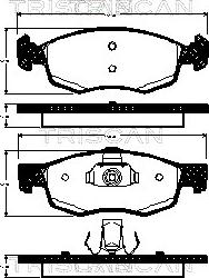 Triscan 8110 15047 - Комплект спирачно феродо, дискови спирачки vvparts.bg