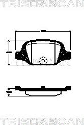 Triscan 8110 15038 - Комплект спирачно феродо, дискови спирачки vvparts.bg