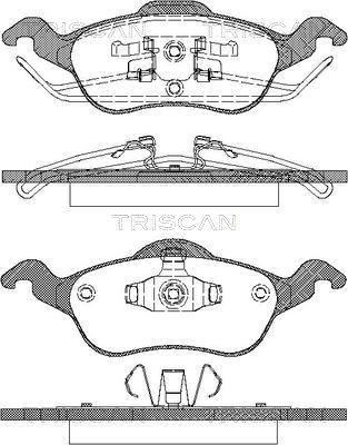 Triscan 8110 16001 - Комплект спирачно феродо, дискови спирачки vvparts.bg