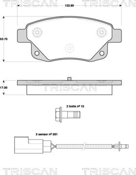 Triscan 8110 16018 - Комплект спирачно феродо, дискови спирачки vvparts.bg