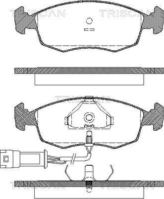 Triscan 8110 16829 - Комплект спирачно феродо, дискови спирачки vvparts.bg