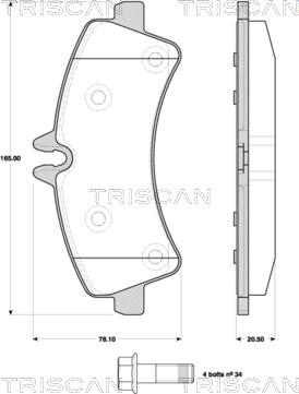 Triscan 8110 10559 - Комплект спирачно феродо, дискови спирачки vvparts.bg