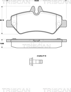 Triscan 8110 10558 - Комплект спирачно феродо, дискови спирачки vvparts.bg