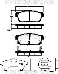 Triscan 8110 10552 - Комплект спирачно феродо, дискови спирачки vvparts.bg