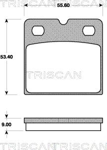 Triscan 8110 10569 - Комплект феродо за накладки, дискова ръчна спирачка vvparts.bg