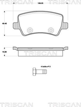 Triscan 8110 10564 - Комплект спирачно феродо, дискови спирачки vvparts.bg