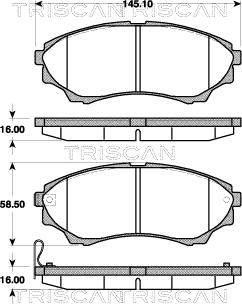 Triscan 8110 10568 - Комплект спирачно феродо, дискови спирачки vvparts.bg