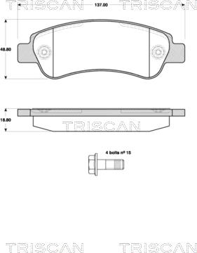 Triscan 8110 10563 - Комплект спирачно феродо, дискови спирачки vvparts.bg