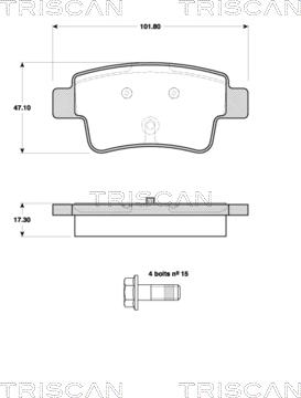 Triscan 8110 10567 - Комплект спирачно феродо, дискови спирачки vvparts.bg