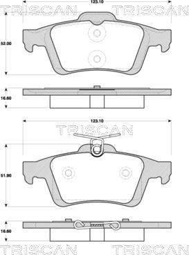 Triscan 8110 10570 - Комплект спирачно феродо, дискови спирачки vvparts.bg