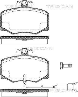 Triscan 8110 10015 - Комплект спирачно феродо, дискови спирачки vvparts.bg