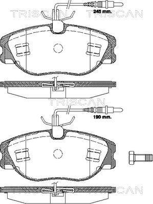 Triscan 8110 10018 - Комплект спирачно феродо, дискови спирачки vvparts.bg