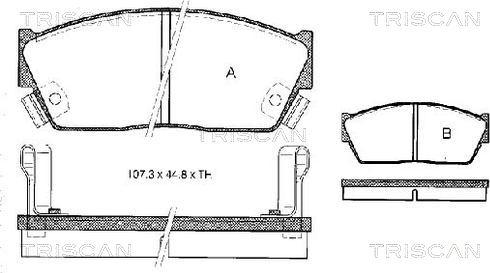 Triscan 8110 10080 - Комплект спирачно феродо, дискови спирачки vvparts.bg