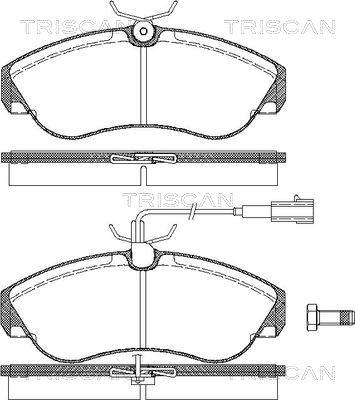 Triscan 8110 10021 - Комплект спирачно феродо, дискови спирачки vvparts.bg