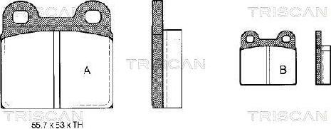 Triscan 8110 10202 - Комплект спирачно феродо, дискови спирачки vvparts.bg