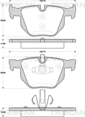 Triscan 8110 11030 - Комплект спирачно феродо, дискови спирачки vvparts.bg