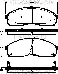 Triscan 8110 18019 - Комплект спирачно феродо, дискови спирачки vvparts.bg