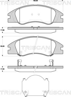 Triscan 8110 18022 - Комплект спирачно феродо, дискови спирачки vvparts.bg