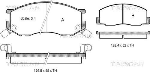 Triscan 8110 13953 - Комплект спирачно феродо, дискови спирачки vvparts.bg