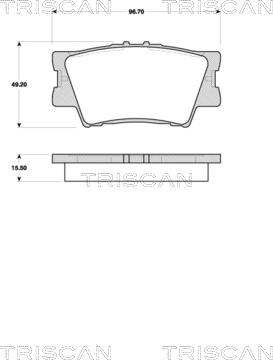 Triscan 8110 13069 - Комплект спирачно феродо, дискови спирачки vvparts.bg