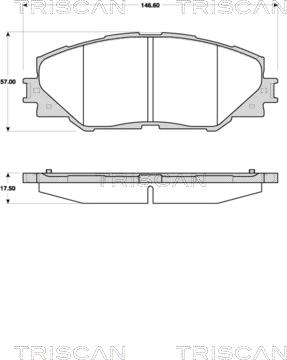 Triscan 8110 13068 - Комплект спирачно феродо, дискови спирачки vvparts.bg