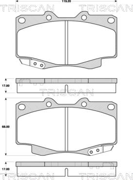 Triscan 8110 13076 - Комплект спирачно феродо, дискови спирачки vvparts.bg