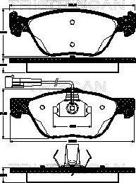 Triscan 8110 12007 - Комплект спирачно феродо, дискови спирачки vvparts.bg