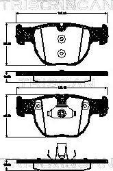 Triscan 8110 17022 - Комплект спирачно феродо, дискови спирачки vvparts.bg