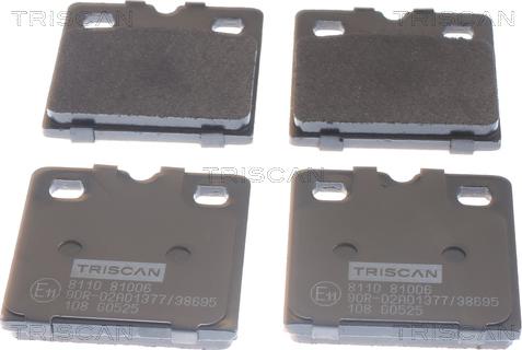 Triscan 8110 81006 - Комплект феродо за накладки, дискова ръчна спирачка vvparts.bg