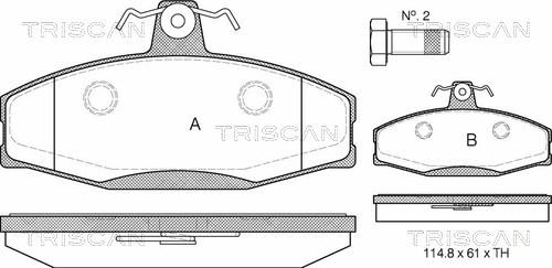 Triscan 8110 29007 - Комплект спирачно феродо, дискови спирачки vvparts.bg