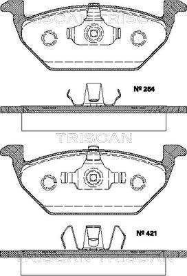 Triscan 8110 29019 - Комплект спирачно феродо, дискови спирачки vvparts.bg