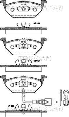 Triscan 8110 29039 - Комплект спирачно феродо, дискови спирачки vvparts.bg