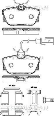 Triscan 8110 29029 - Комплект спирачно феродо, дискови спирачки vvparts.bg