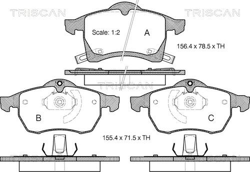 Triscan 8110 24006 - Комплект спирачно феродо, дискови спирачки vvparts.bg