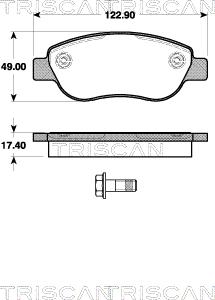 Triscan 8110 25022 - Комплект спирачно феродо, дискови спирачки vvparts.bg