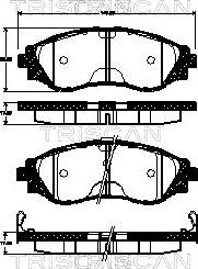 Triscan 8110 21010 - Комплект спирачно феродо, дискови спирачки vvparts.bg