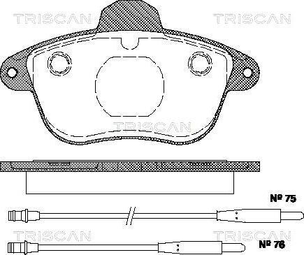 Triscan 8110 28968 - Комплект спирачно феродо, дискови спирачки vvparts.bg